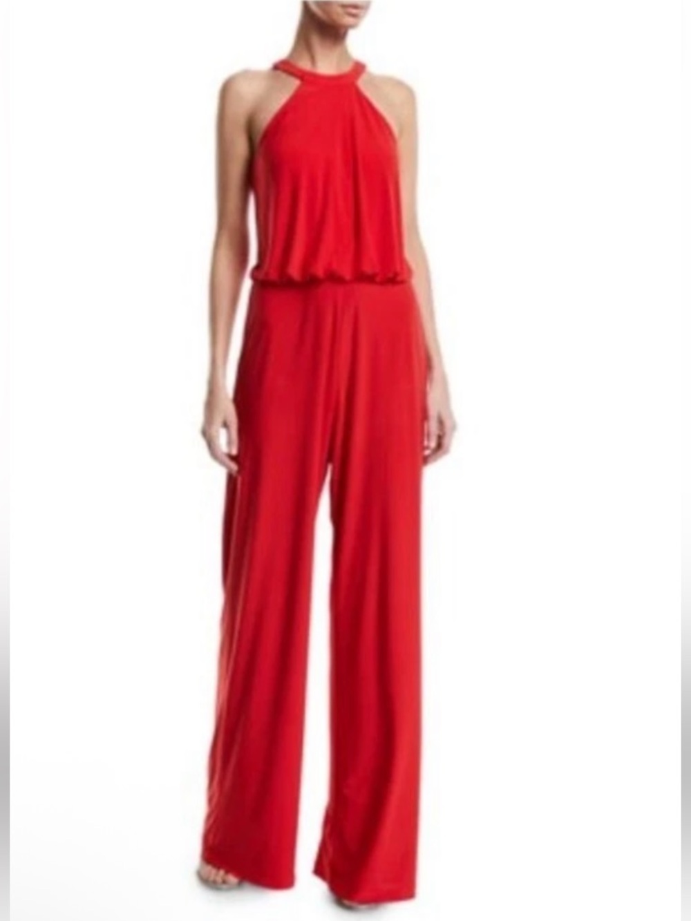 JAY x JAYGODFREY Red Halter Wide-Leg Jumpsuit NWOT $248